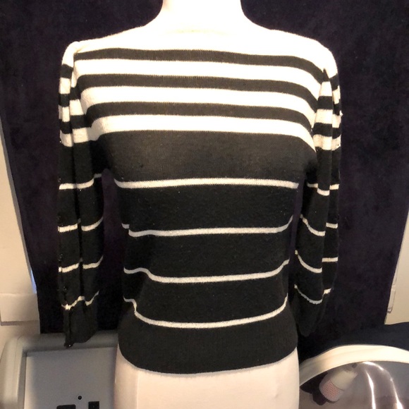 Black and white cotton sweater - Picture 1 of 3